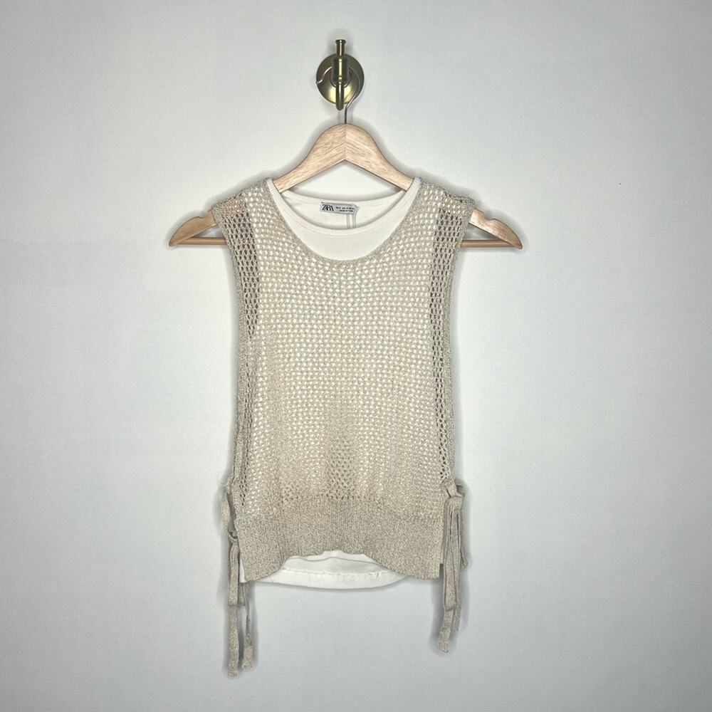 Zara Crochet Overlay Vest Tank Top